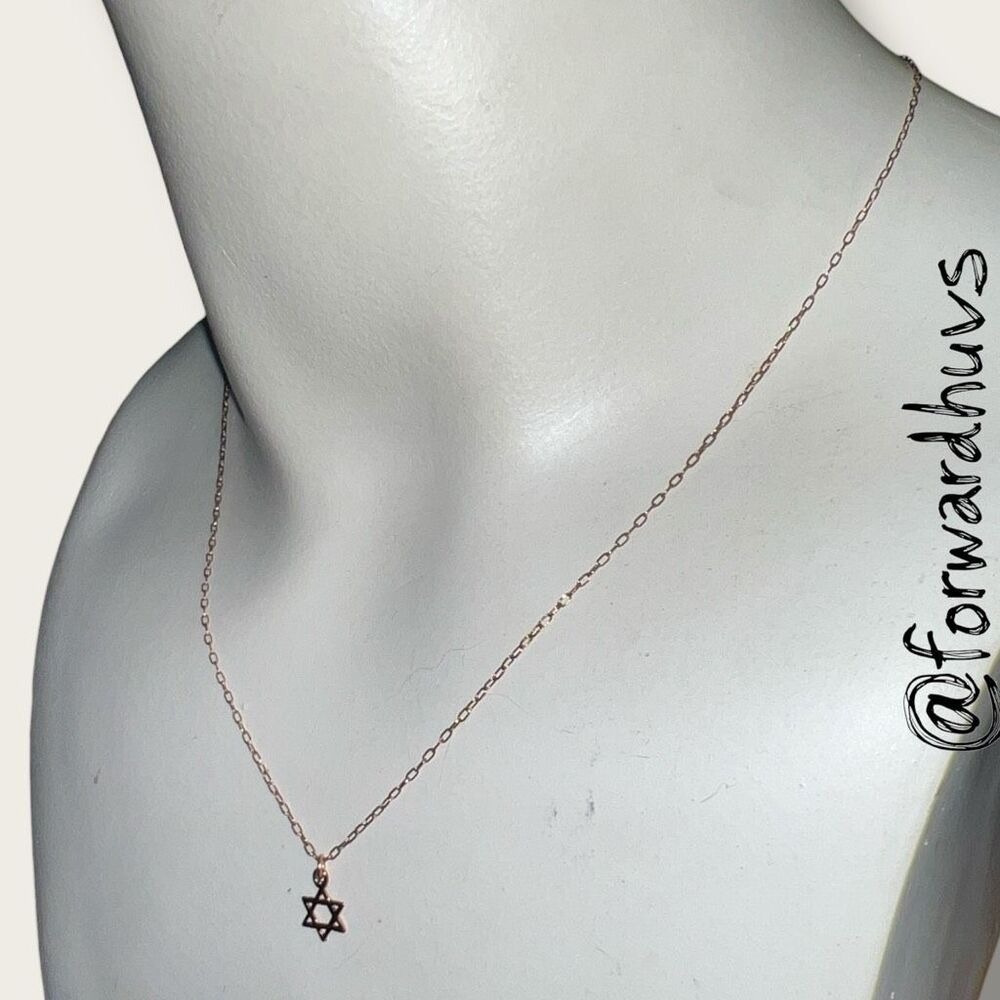 Star of David Necklace – 16” – 1/20 14K Rose Gold-Filled - Picture 3 of 8